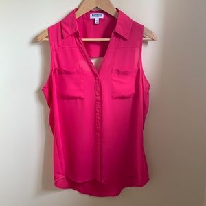 Express the Portofino shirt, size M, bright pink two pocket front, peekaboo back